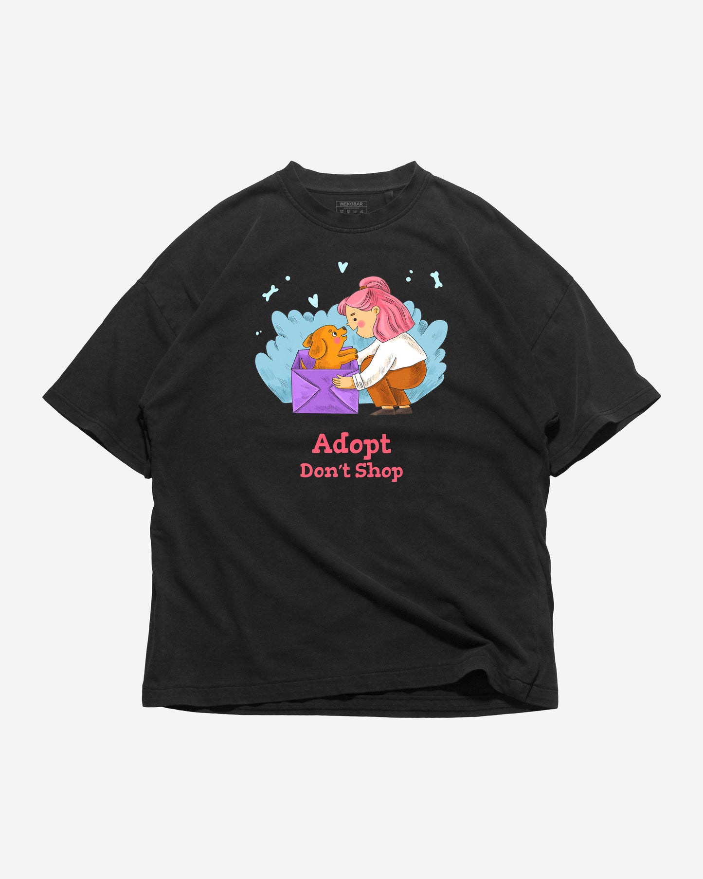 Adopt Don’t Shop Oversized T-Shirt – 100% Cotton Pet Adoption Apparel