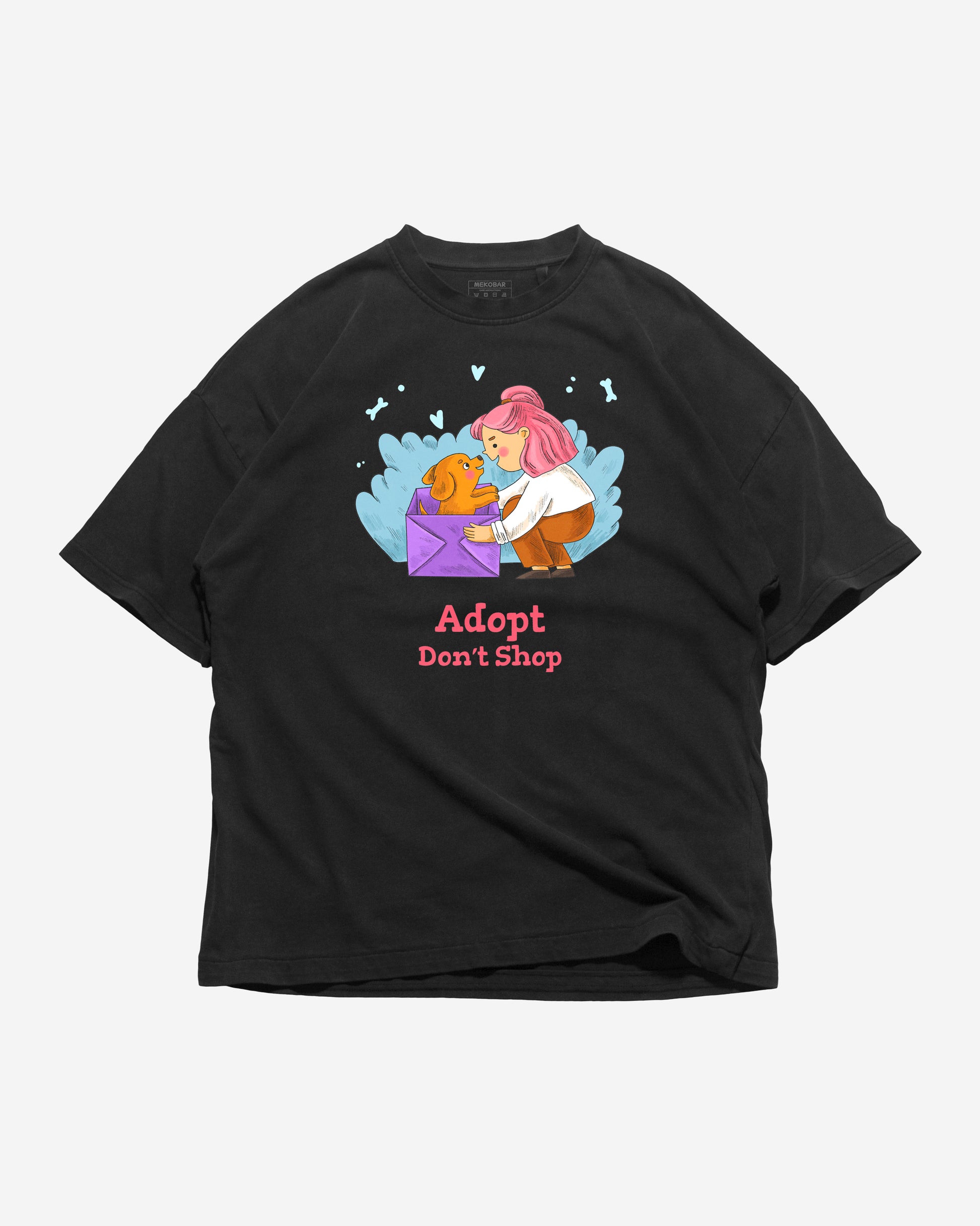 Adopt Don’t Shop Oversized T-Shirt – 100% Cotton Pet Adoption Apparel