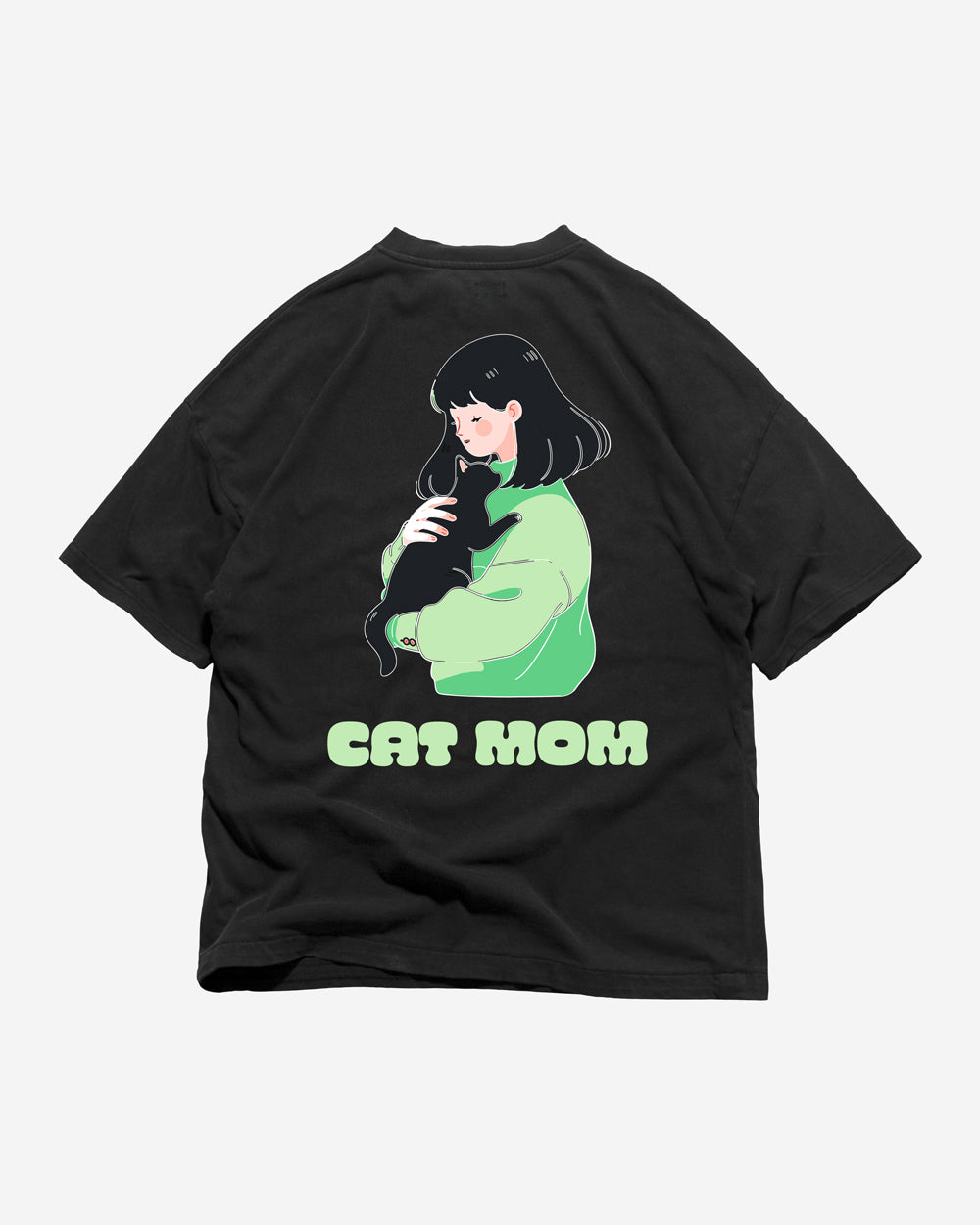 Women's Anime Cat Mom Oversized T-Shirt Mekobar