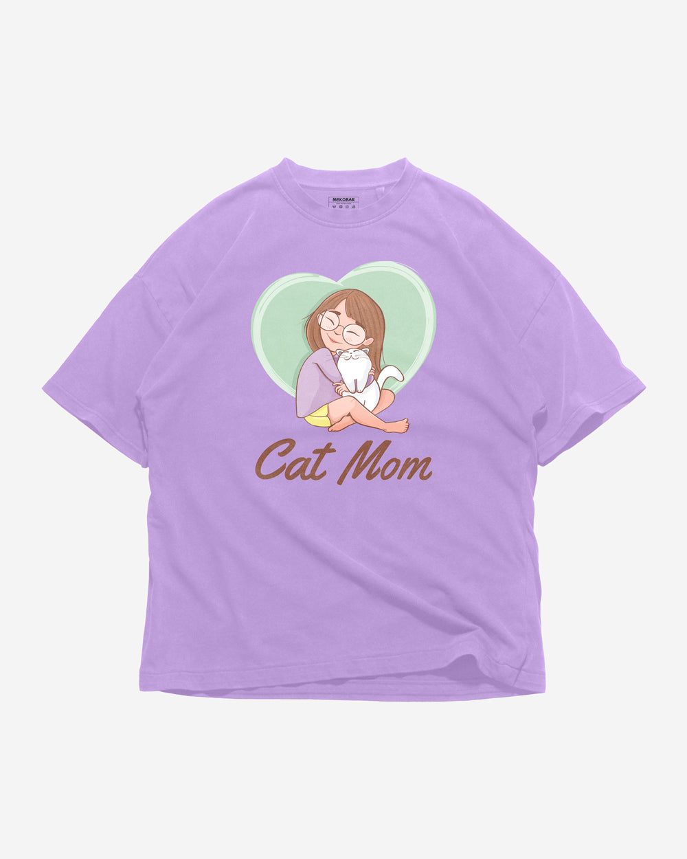 Women's Cat Mom Love Oversized T-Shirt Mekobar