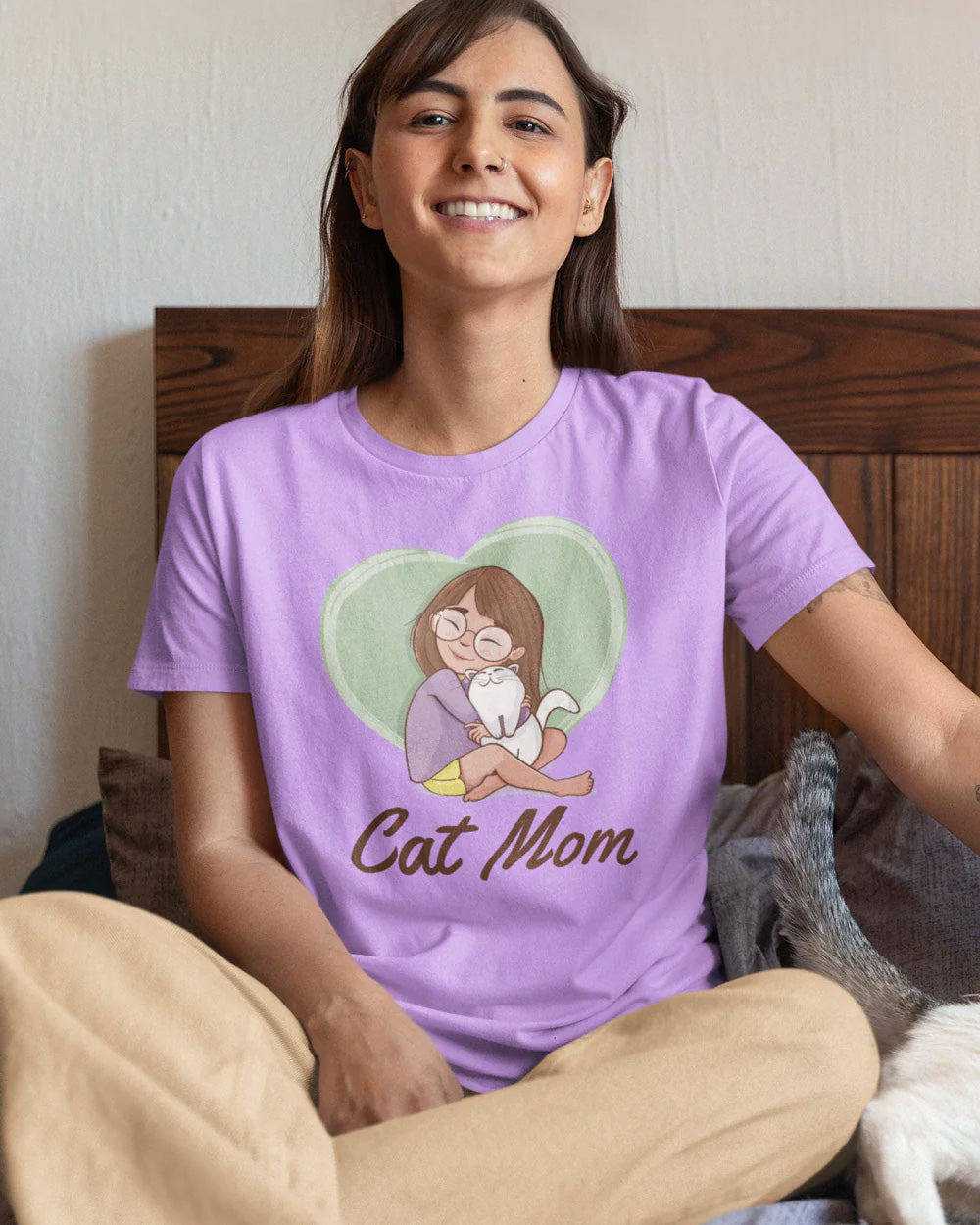 Women's Cat Mom Love Oversized T-Shirt Mekobar