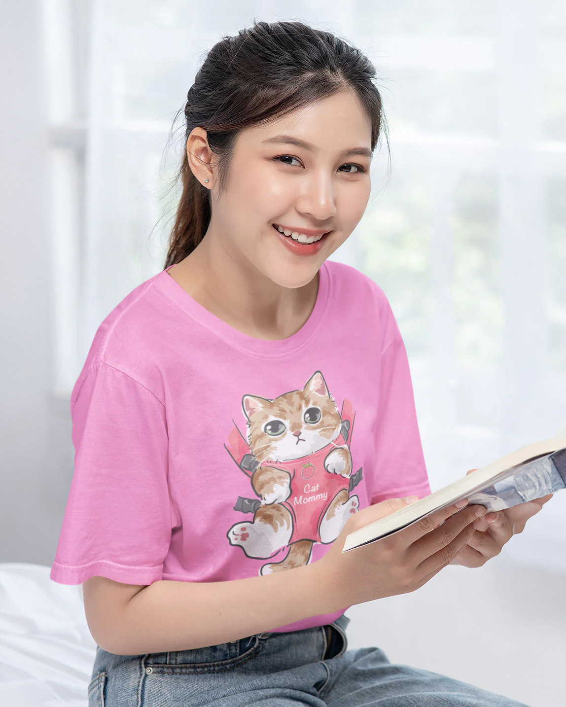 Women's Cat Mommy Oversized T-Shirt