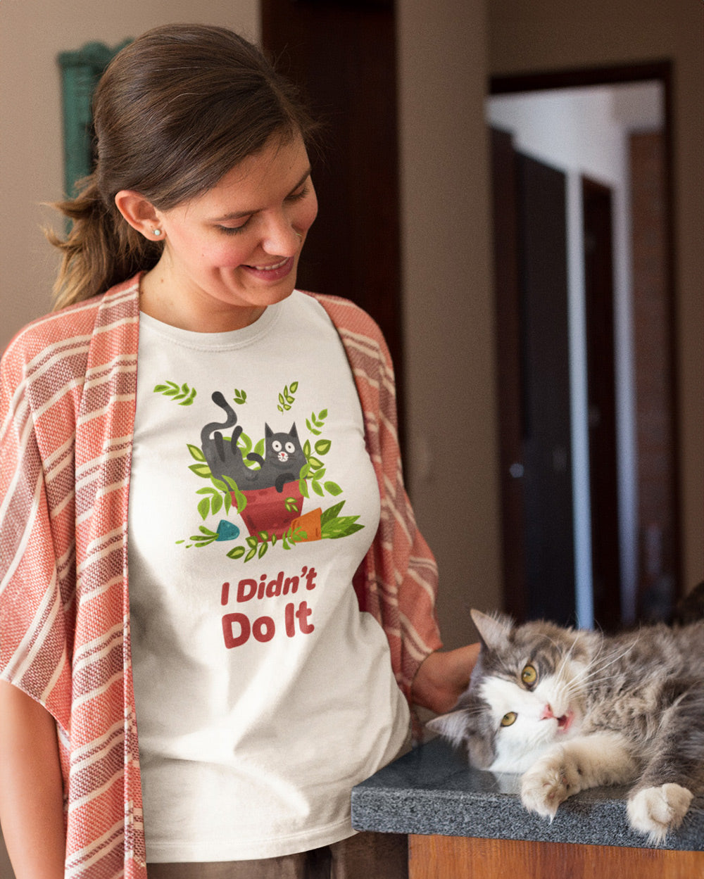 Unisex Cat Didn't Do It Oversized T-Shirt Mekobar