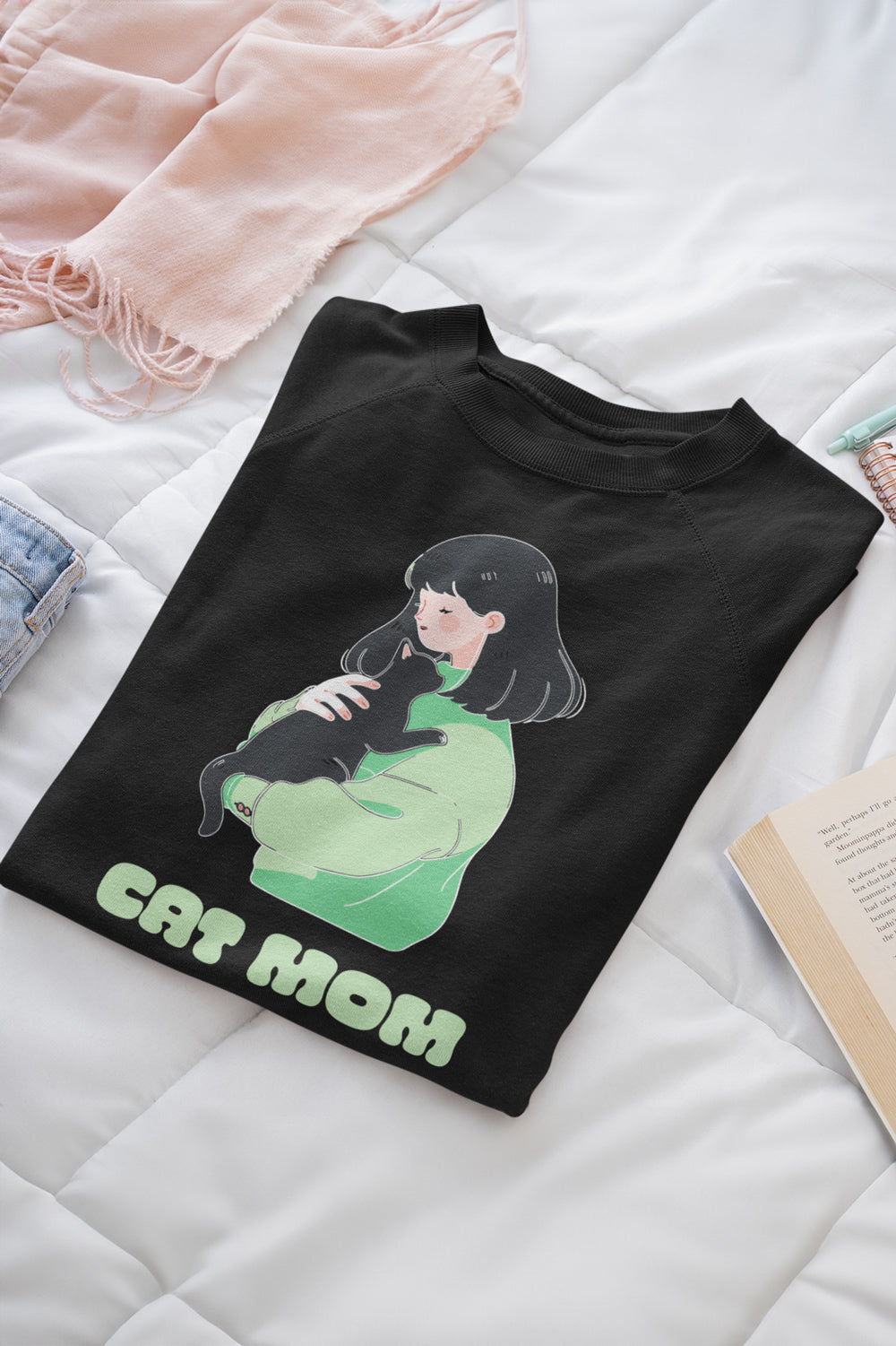 Anime Cat Mom Oversized Sweatshirt