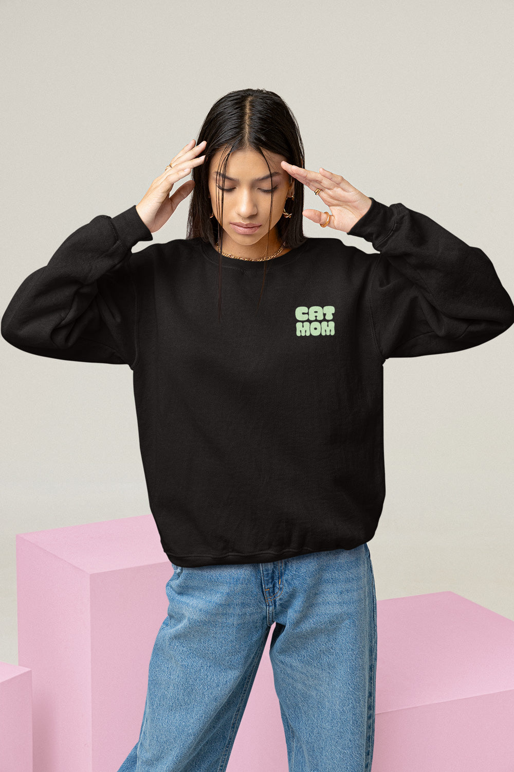 Anime Cat Mom Oversized Sweatshirt