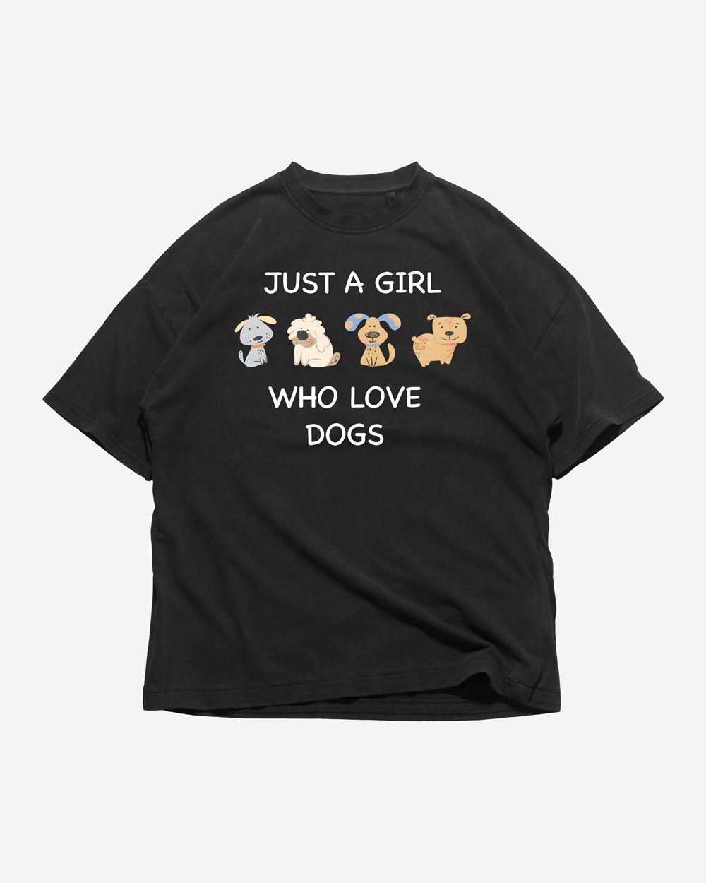 Women's Just a Girl Who Love Dogs Oversized T-Shirt Mekobar