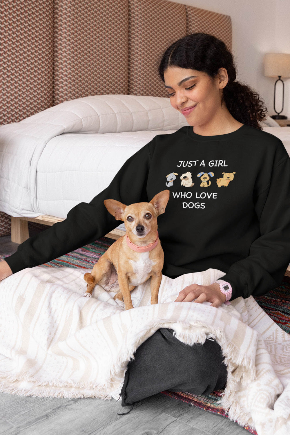 Just a Girl Who Love Dogs Oversized Sweatshirt