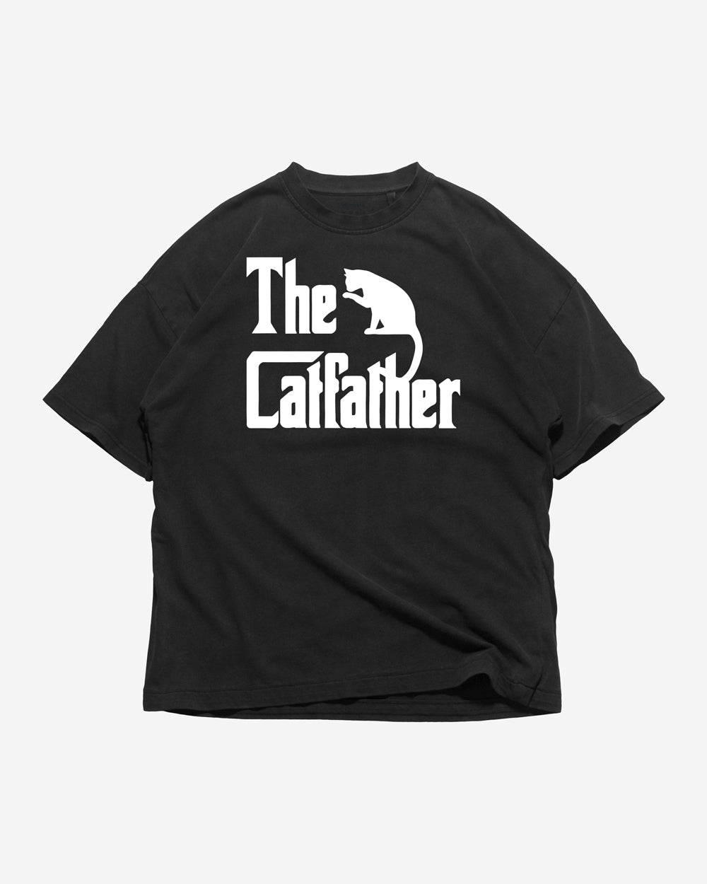 Men’s The Catfather Oversized T-Shirt – 100% Cotton Cat Dad Apparel