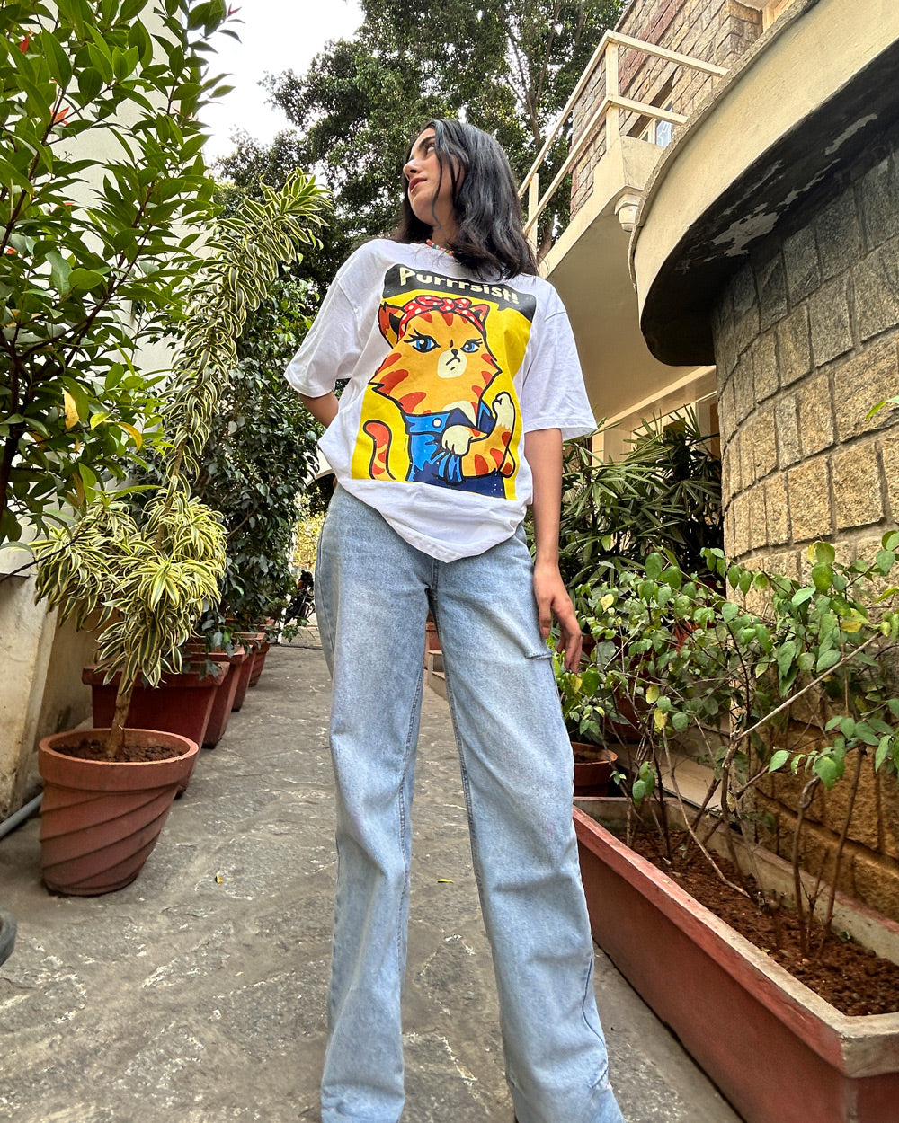 Women’s Purrrisist Oversized T-Shirt – 100% Cotton & Comfy | Mekobar