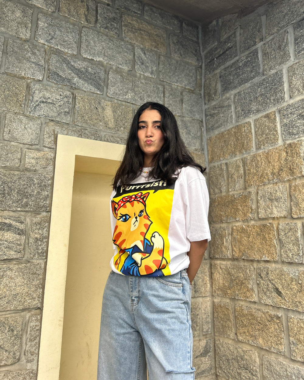 Women’s Purrrisist Oversized T-Shirt – 100% Cotton & Comfy | Mekobar